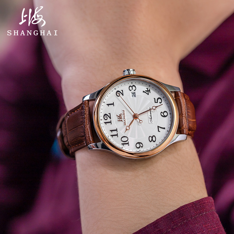 情侣情侣款一对女机械表全上海表 上海上时国产腕表