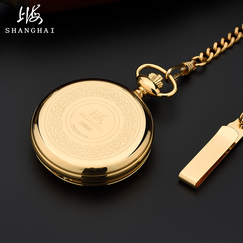 上海复古翻盖男士机械老上海怀表 上海上时国产腕表