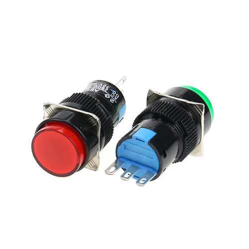 LA16Y-11 自复位 3脚平钮AB6Y-M LA16J LA16F 自锁按钮开关16MM - 图3