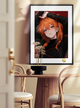 二号机专属驾驶员慵懒少女橙发少女傲娇老婆机甲同人周边装饰画