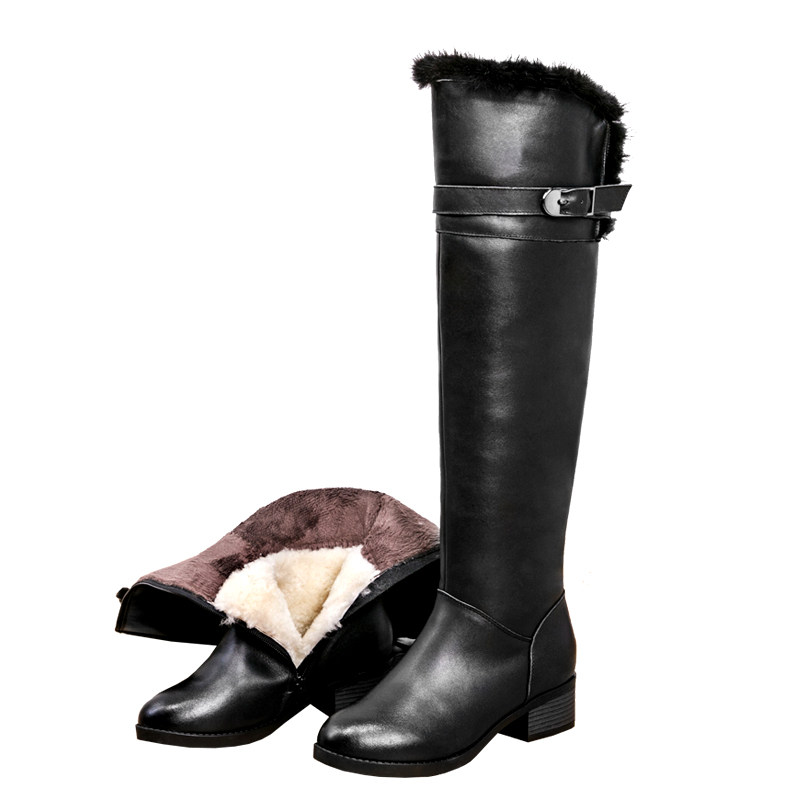 真皮女靴羊毛零下20度保暖大棉鞋过膝长靴超高筒靴子皮毛一体低跟,淘宝优惠券,粉丝福利购,淘宝优惠卷