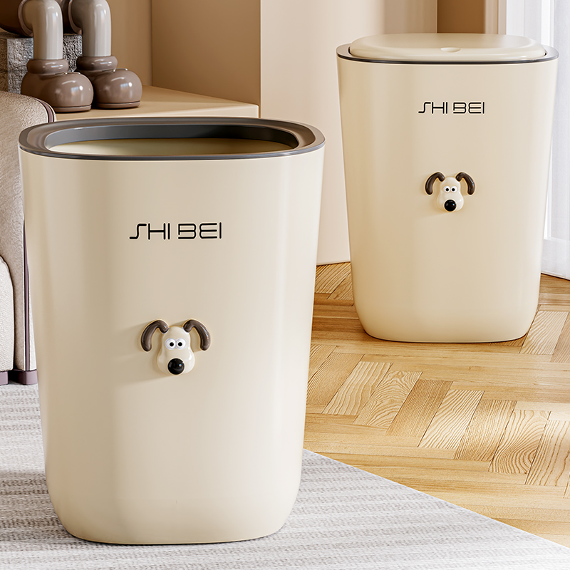 星优家用垃圾桶网红新款按压带盖厕所卫生间厨房简约大容量纸篓桶 - 图3