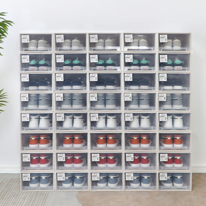 洋洋鱼鞋盒抽屉式塑料透明免组装加厚收纳盒组合男女鞋子防尘鞋柜,淘宝优惠券,粉丝福利购,淘宝优惠卷