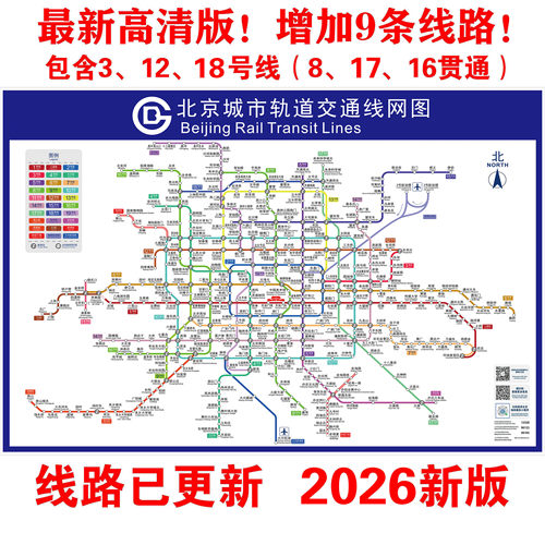 2026新版上海地铁换乘线路图轨道交通出行图旅游大挂图规划图海报 - 图2