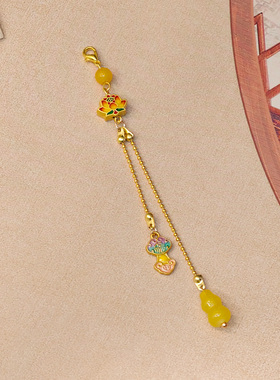 古风金色流苏吊坠蝴蝶配件龙虾扣挂件古装旗袍汉服新中式服装挂饰