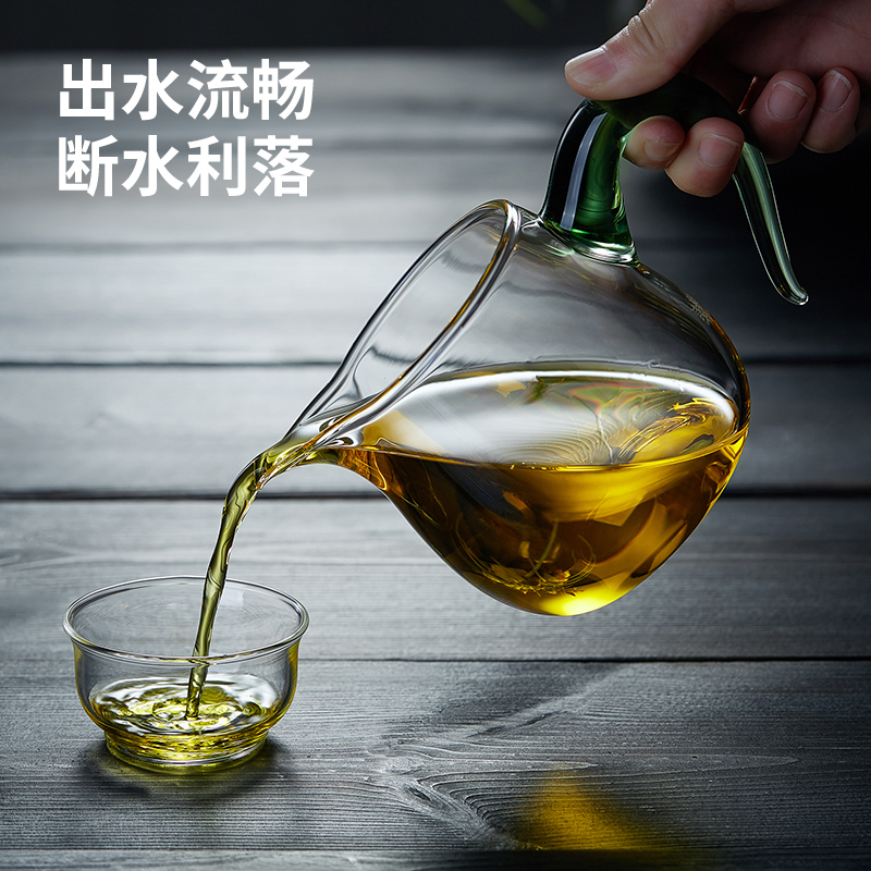 玻璃公道杯加厚高档高硼硅泡茶漏功夫茶具单个过滤茶海茶滤分茶器 - 图0