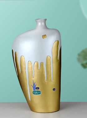 陶瓷新中式风电视柜手工绘画花瓶