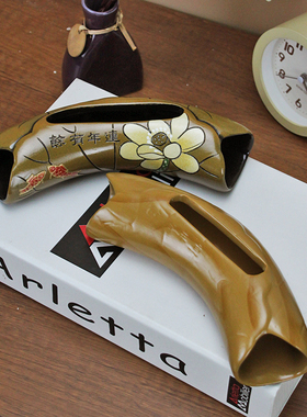 手机音乐风彩陶工艺小摆件名片夹