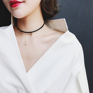 五角星吊坠项圈锁骨链