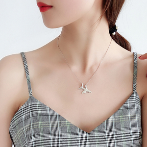 短款锁骨链吊坠海豚尾项链