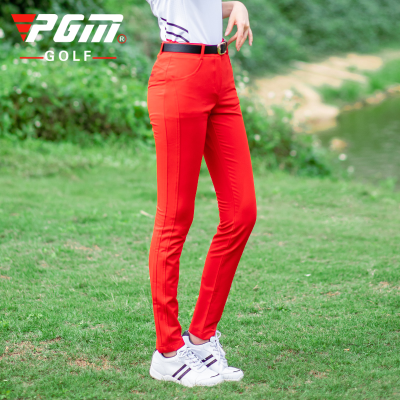PGM高尔夫裤子女显瘦高拼接小脚裤高尔夫球服装女士长裤弹力球裤-图2