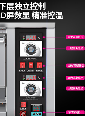 【精准控温】乐创二层商用烤箱