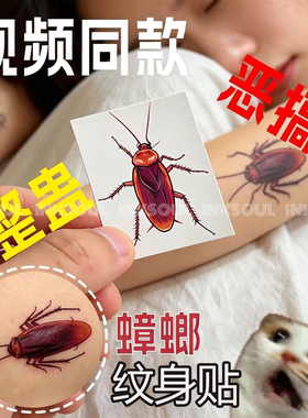 INKSOUL 逼真黑白蚊虫蟑螂网红搞怪纹身贴创意恶作剧一次性可水洗