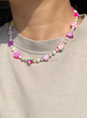 原创小众复古ins卡通趣味珍珠