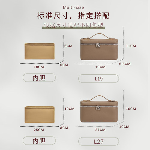 适用于Loro Piana盒子包内胆诺悠翩雅LP饭盒包LP19 27收纳内衬袋 - 图0