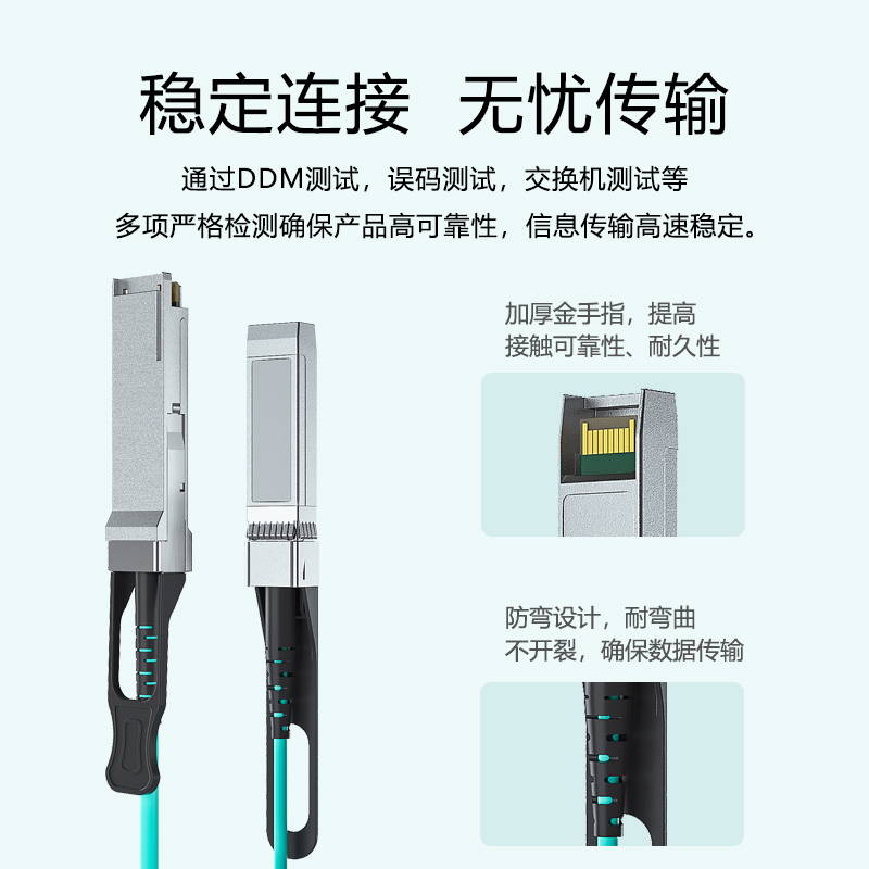 万兆SFP+有源AOC光缆 10G/25G/40G/100G堆叠线多模光纤线 QSFP/QSFP28直连线缆1分4兼容华为H3C思科mellanox-图1