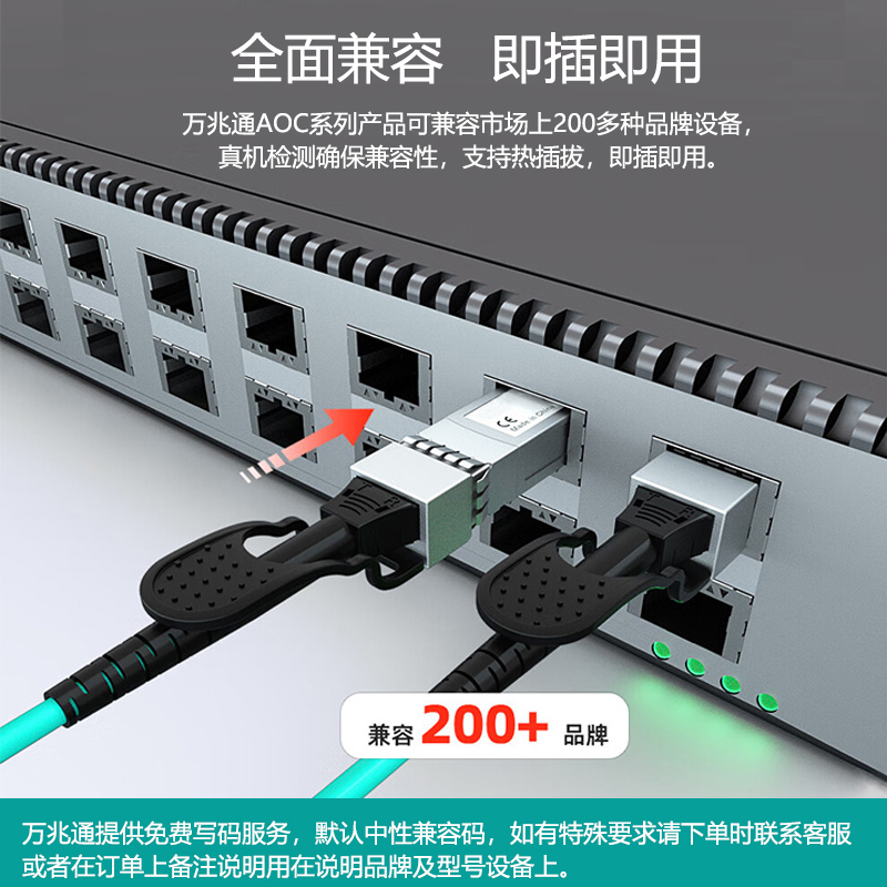 100G光纤线 AOC有源光缆OM3 直连线堆叠线缆QSFP28 代光模块 高速传输 兼容华为华三思科Intel Mellanox - 图2