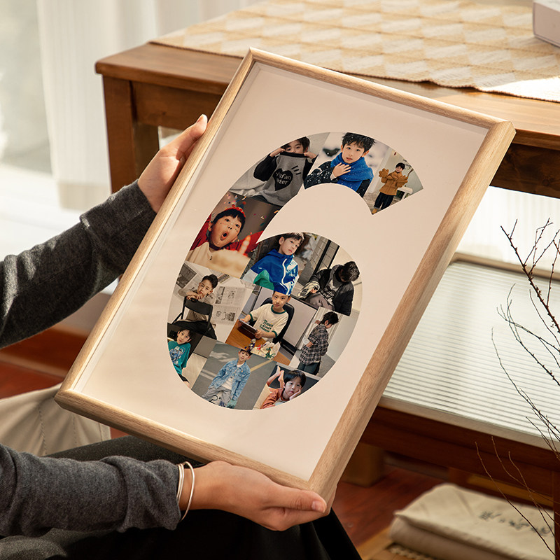 一周岁纪念相框照片定制diy成长记录情侣宝宝生日摆台数字2拼图框,淘宝优惠券,粉丝福利购,淘宝优惠卷