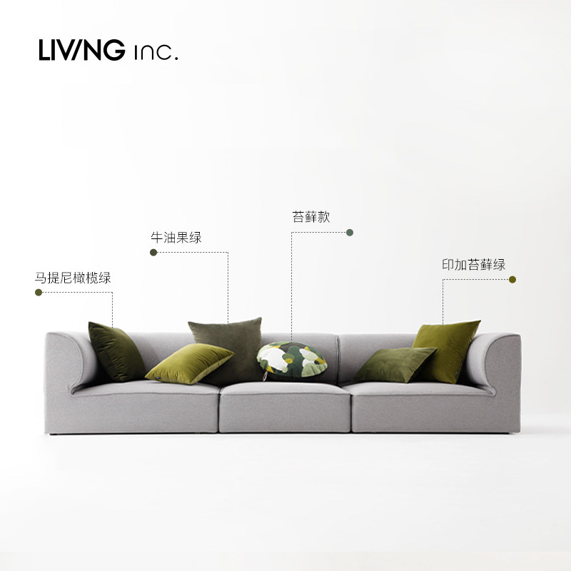 LIVING inc.橄榄天鹅绒 墨绿色抱枕沙发客厅轻奢复古靠枕床头靠垫,淘宝优惠券,粉丝福利购,淘宝优惠卷