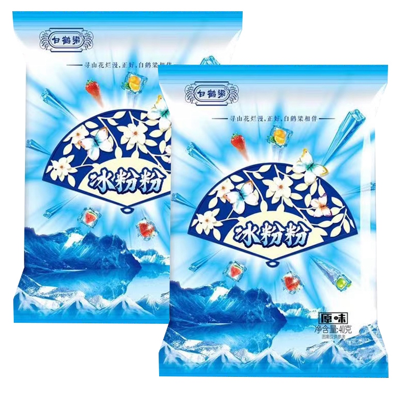 白鹤梁冰粉40g*10袋包邮家用自制冰粉白凉粉商用原味小吃原料-图0