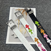 Roller buckle embroidery colorful cross belt vine pin buckle belt men and women same style personalized trendy versatile trouser belt