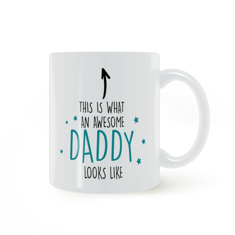 awesome daddy mug 了不起的爸爸马克杯父亲节送水杯陶瓷 - 图1