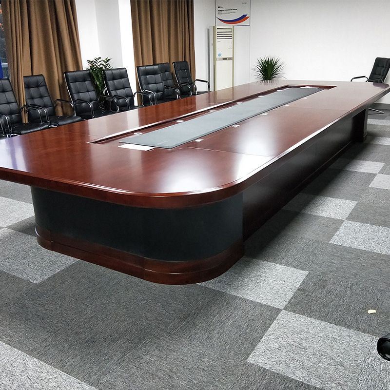 大型培训实木皮油漆多人开会桌椭圆形桌椅组合 会议室会议桌长桌 大型培训实木皮油漆多人开会桌椭圆形桌椅组合 会议室会议桌长桌