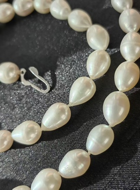 法式优雅老银天然随型水滴珍珠项链中古首饰西洋银器美国古着收藏