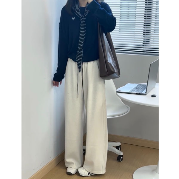 糯米裤女2026新款流行爆款显瘦软糯垂感休闲裤宽松bf慵懒风运动裤 - 图1