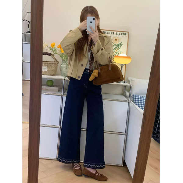 加绒深蓝色直筒牛仔裤女冬季加厚胖mm大码显瘦梨形身材宽松阔腿裤,淘宝优惠券,粉丝福利购,淘宝优惠卷