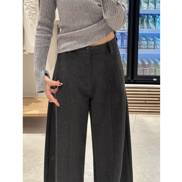 深灰色毛呢阔腿裤女2026新款慵懒风垂感大码胖mm显瘦休闲弯刀裤子,淘宝优惠券,粉丝福利购,淘宝优惠卷