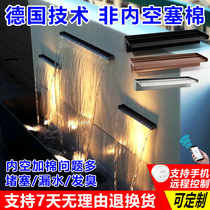 Stainless Steel Wall-mounted Waterfall Water Outlet Flowing Water Wall Water Curtain Wall Fake Mountain Garden Flower Garden Circular Landscape Flow Trough