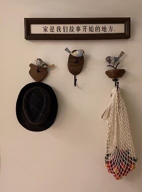 美式乡村田园复古实木小鸟装饰挂钩创意墙面挂钩挂衣钩服装挂钩