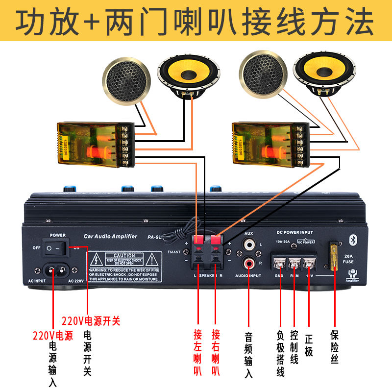 汽车功放12V220V大功率家用车用两用音箱音响低音炮蓝牙功放板 - 图0