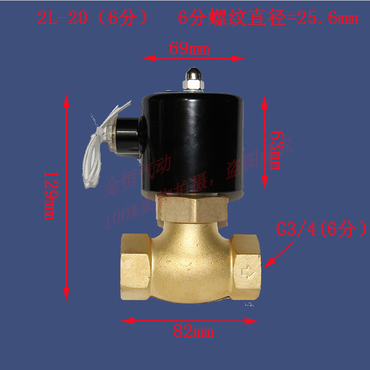 全铜线圈耐高温蒸汽电磁阀2L15 20 25 32 40 50 4 6分1寸半US220V - 图1