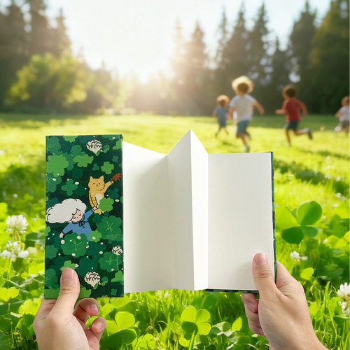 飞乐鸟布艺风琴水彩本随身空白写生本木浆细纹手工水彩纸活页画本 - 图2