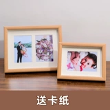 Фоторамка для влюбленных из натурального дерева, фотография, фотоальбом, творческая пара, 6 дюймовая, DIY