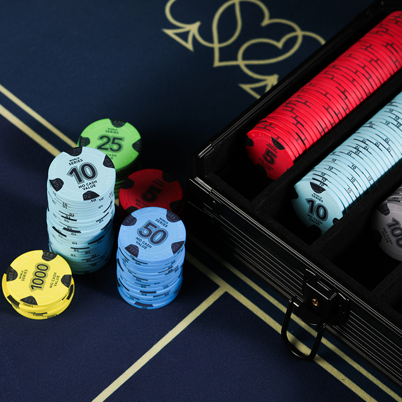 POKER雕刻德州扑克陶瓷筹码套装 40mm高档娱乐专业面值德扑筹码币-图1