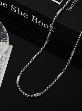 欧美简约方形珍珠圆筒钛钢男生