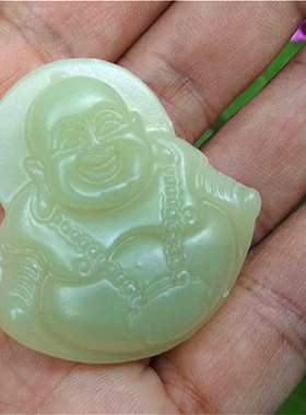 昆仑山天然玉佛挂件观音吊坠