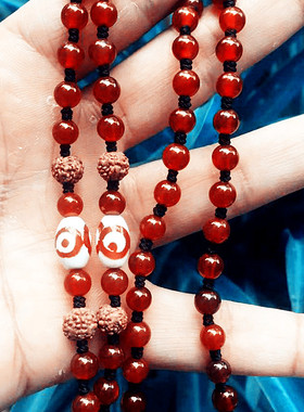 天珠菩提红玛瑙项链挂绳毛衣链