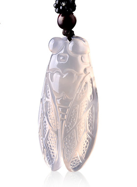 天然冰种玉一鸣惊人白玉蝉送孩子