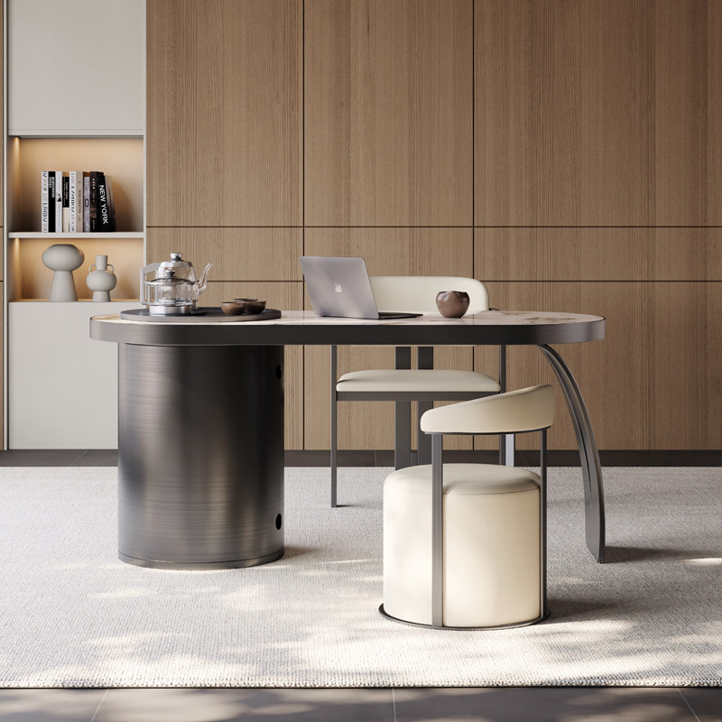 意式轻奢岩板茶台不锈钢现代简约家用办公功夫泡茶阳台茶桌椅组合,淘宝优惠券,粉丝福利购,淘宝优惠卷