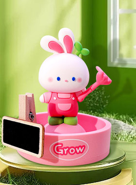 卡通可爱小兔桌面农场家具摆件可种植装饰品办公桌面家居礼品