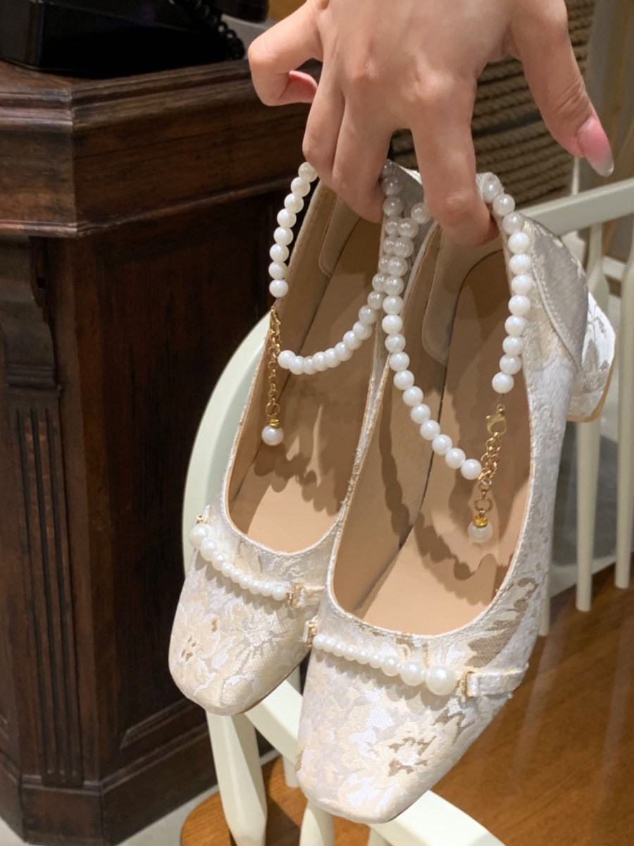 新中式玛丽珍鞋女复古中粗跟仙女风伴娘浅口高跟配马面裙旗袍单鞋,淘宝优惠券,粉丝福利购,淘宝优惠卷