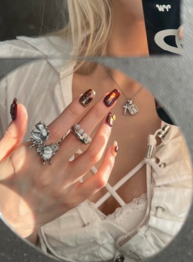 极光恋人小众设计开口可调节戒子