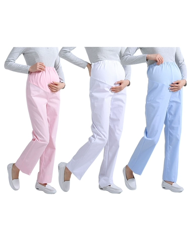 Зимняя униформа медсестры, штаны с поддержкой живота, белый белый халат, эластичная талия, большой размер