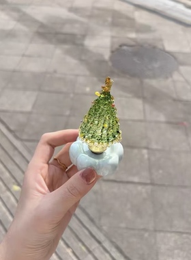景德镇旋转圣诞树玻璃琉璃摆件送女生圣诞节装饰品小礼物2026新款