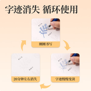 得力练字专用消失笔学生儿童自动消失控笔训练字帖可消除笔无痕消字复写褪色小学生用魔法消字笔芯魔术笔蓝笔
