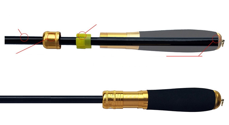 钓鱼竿换把手柄把套一竿变多杆用鱼竿变节多功能加长通用改装 - 图1